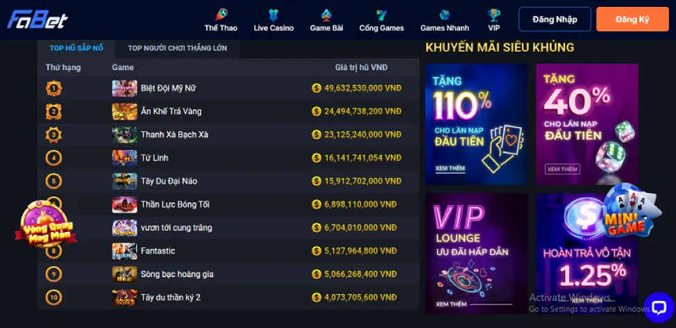 Kho game đa dạng của thabet77